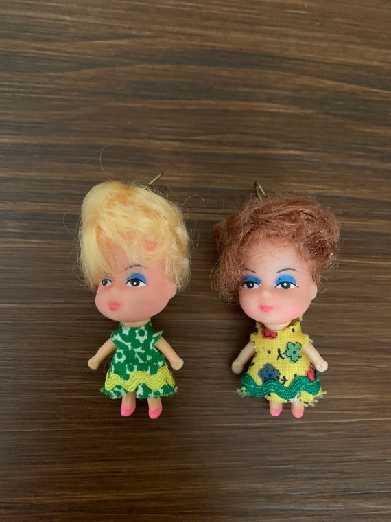vintage 1960s baby doll earrings / blond / redhead