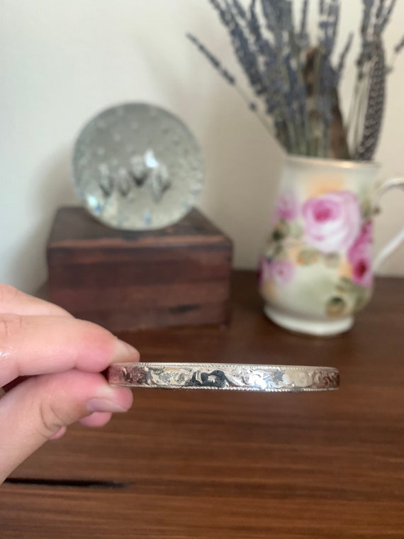 vintage mexican sterling silver ornate bangle