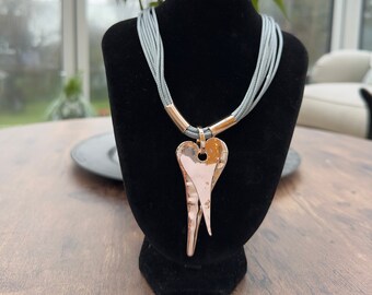 Large Silver Heart Necklace | Necklace | Pendant | Women's