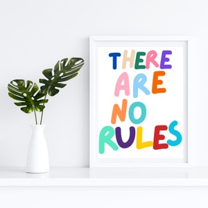 Es gibt keine Regeln - Wanddekoration - trendy - girly - College - Abschlussgeschenk - Wohnheim Dekor - Bar Cart
