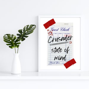 Belmont Abbey College - Crusader - Guest Check - bar cart - graduation present - dorm decor