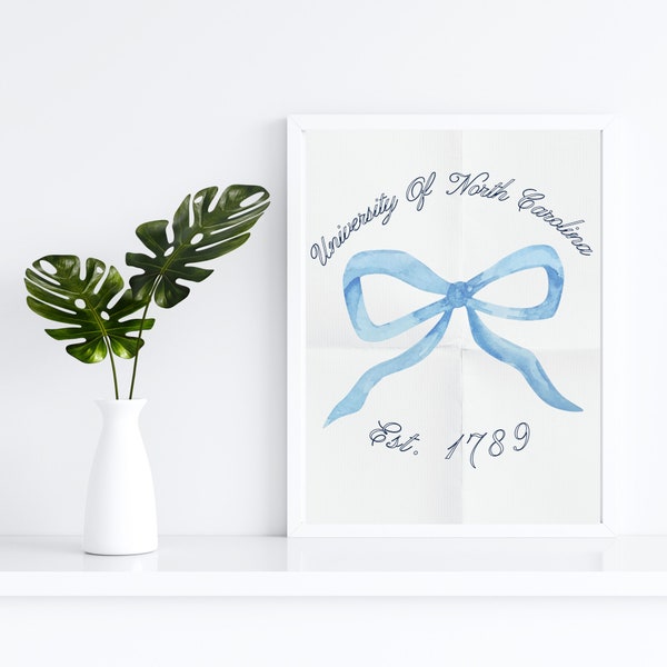 Tar Heel - UNC - Chapel Hill  - Coquette - Bows - bar cart - graduation present - dorm decor