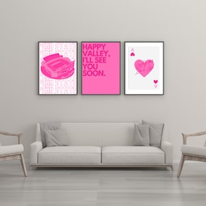 Penn State Iconic Prints Pink Edition - Nittany Lion - 3er Set - Barwagen - Abschlussgeschenk - Wohnheimdekor - Bar Prints