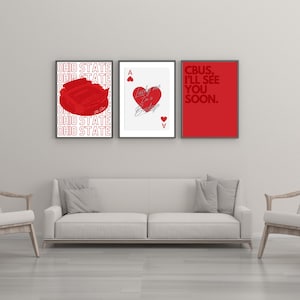 Ohio State Iconic Prints - Athens, Ohio - 3er-Set - Barwagen - Abschlussgeschenk - Wohnheimdekor - Bardrucke