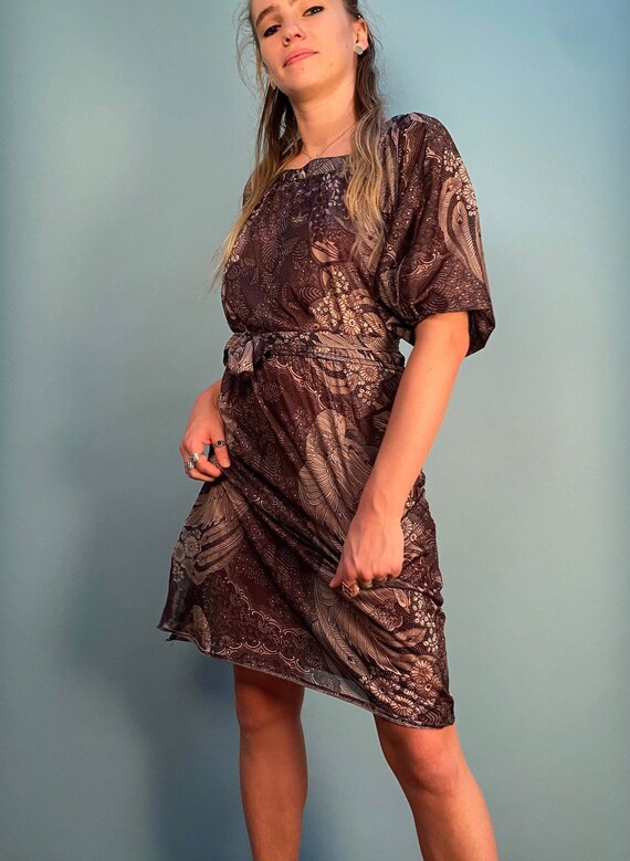 1970’s Vintage Sheer Paisley Dress // Sexy vtg 197