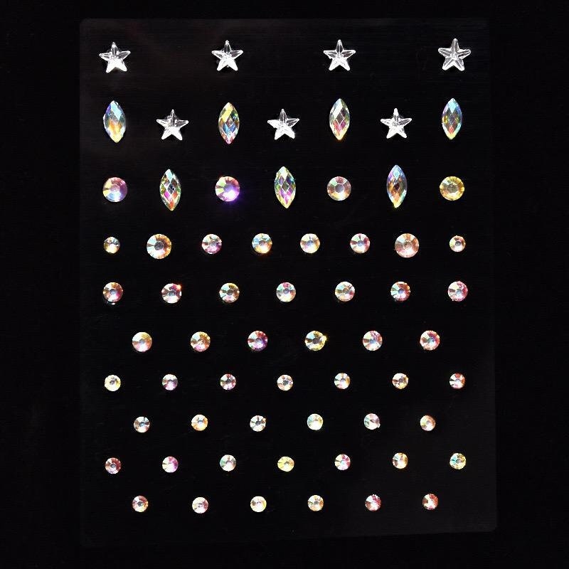 DIY Rhinestones Face Stickers Makeup [2 Selections], Star Diamond ...