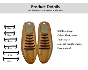 Gentlemen's Stretchy Dress Shoe Laces, Laces for Mens Dress Shoes, Black and Brown