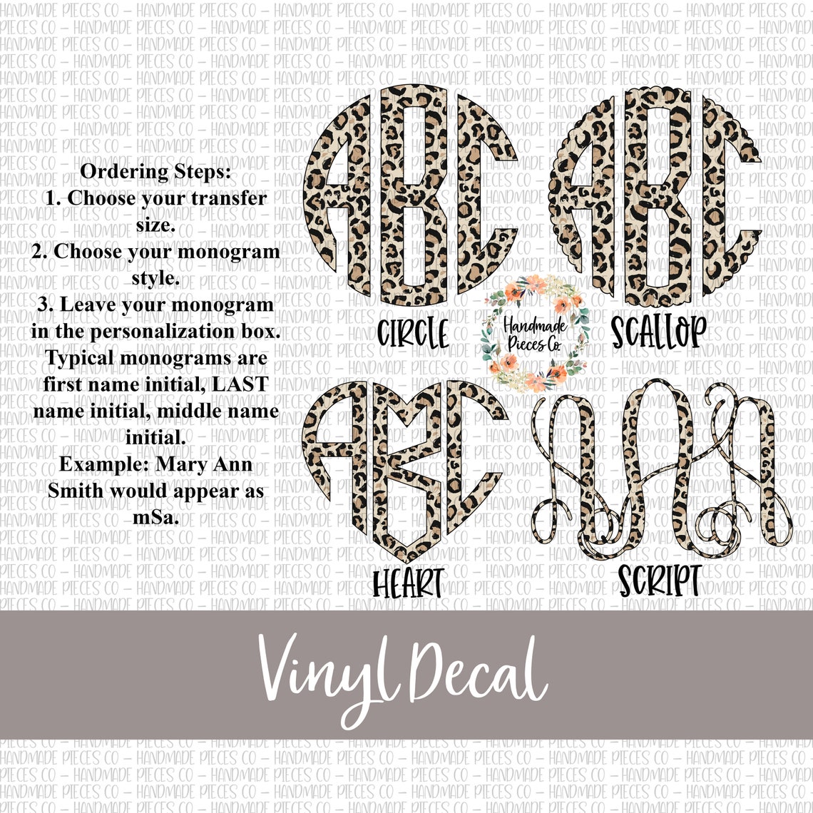 Leopard monogram decal leopard monogram vinyl monogram decal  etsy Leopard monogram decal leopard monogram vinyl monogram decal  etsy