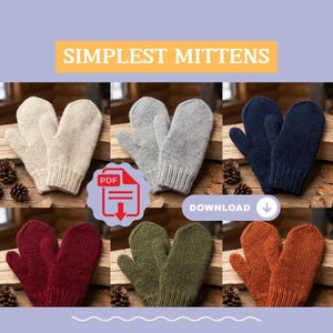 Modèle de mitaines le plus simple - Modèle de tricot simple et rapide pour des vêtements d'hiver confortables.