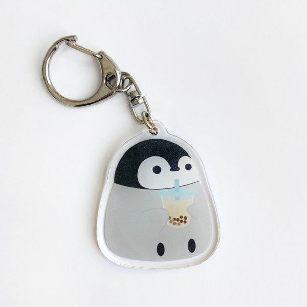 Boba Penguin Acrylic Keychain | 40mm x 48mm