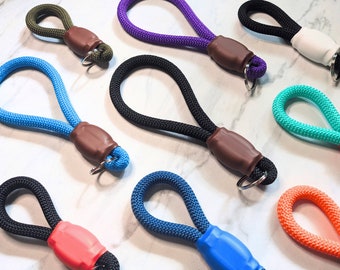 Custom Solid Color Rope Keychain, Paracord Wristlet / Key Fob
