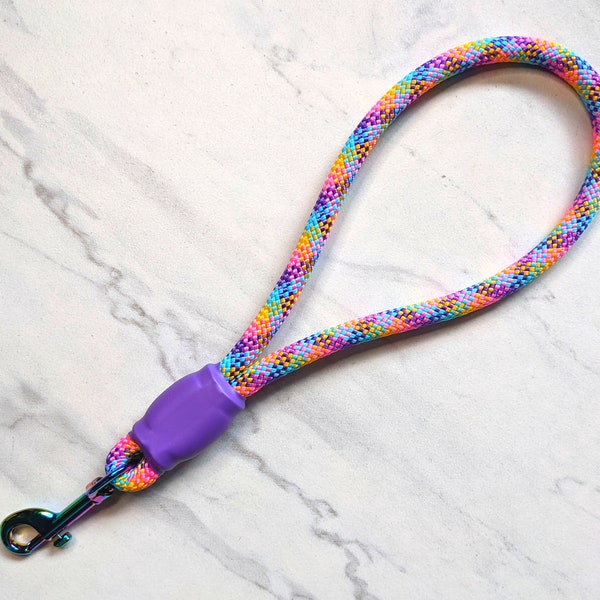 Custom Rope Leash for Dogs, Short Heeling Leash for Training, Heavy Duty Traffic Lead for Dogs, City Dog Walks, 1 Foot Colorful Rope Leash