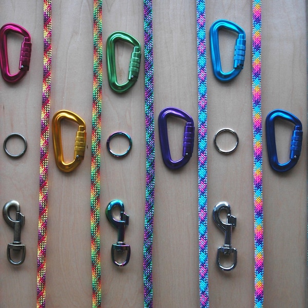 Design Your Own Dog Leash, Custom Pet Lead, Create Your Perfect Lightweight and Durable Rope Leash for Dogs, Colorful Carabiner Rope Leash