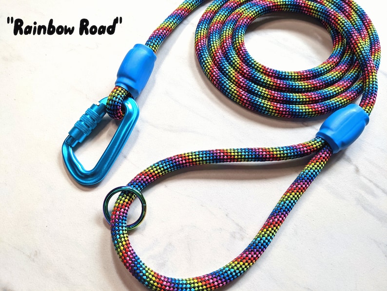Custom Rainbow Rope Dog Leash, Carabiner Pet Leash, Lightweight and Durable Rope Lead, Colorful Rope Leash for Small Dogs and Big Dogs image 6