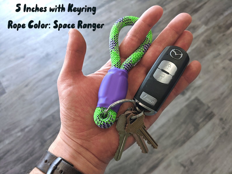 Custom Color Rope Keychain, Paracord Wristlet / Key Fob 5" Split Key Ring