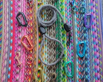Design Your Own Dog Leash, Custom Pet Lead, Create Your Perfect Lightweight and Durable Rope Leash for Dogs, Colorful Carabiner Rope Leash