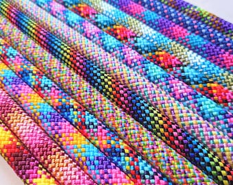Custom Rainbow Rope Dog Leash, Carabiner Pet Leash, Lightweight and Durable Rope Lead, Colorful Rope Leash for Small Dogs and Big Dogs