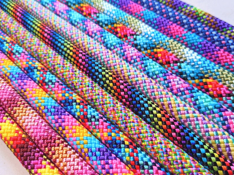 Custom Rainbow Rope Dog Leash, Carabiner Pet Leash, Lightweight and Durable Rope Lead, Colorful Rope Leash for Small Dogs and Big Dogs image 1
