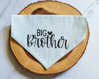 Big Brother Bandana for Dogs and Cats, Over The Collar, Snap On Pregnancy Announcement Photo for Pet, Big Sister, Big Brother, New Baby Gift