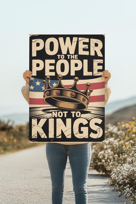 Power to the People Printable Protest Poster - Anti Oligarchy Art for Rallies, Anti Trump Sign for Peaceful Resistance