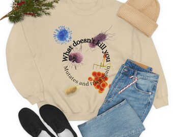 Microbiology Funny Microbiology Gifts Biology Student Gift Unisex Heavy Blend Crewneck Sweatshirt Microbiology Shirt Light Colored