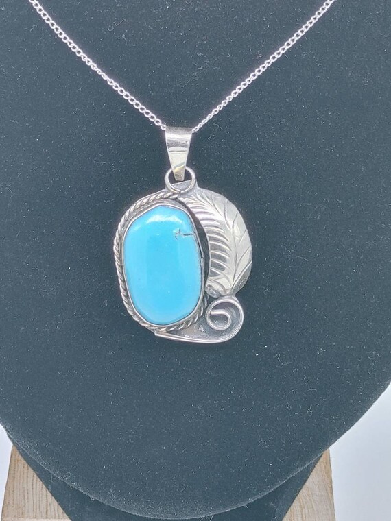 Large Vintage Navajo Sterling Silver and Turquois… - image 6
