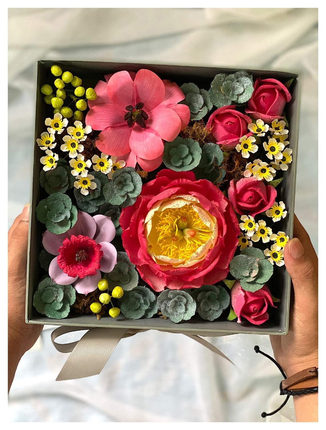 Paper flower box handmade gift for your love cardstock paper Etsy