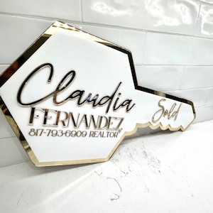 Luxury Realtor Key Sign | personalized Sold Sign | Key Sign | Realtor Closing Sign