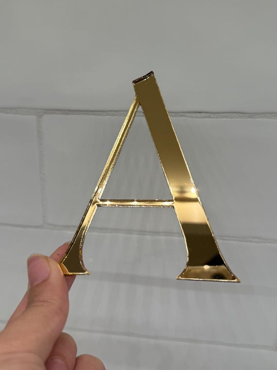 Custom Acrylic Adhesive Letters, Gold Mirror Signage