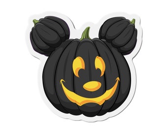 Black Mouster Pumpkin Head Die-Cut Magnet