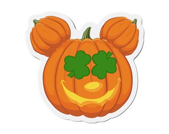 Shamrock Mouster Pumpkin Head Die-Cut Magnet