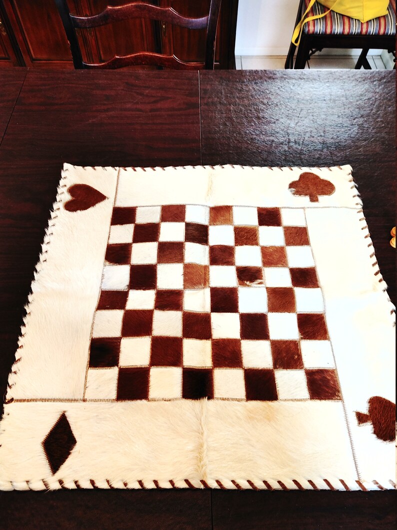 Unusual Brazilian Cowhide chess surface