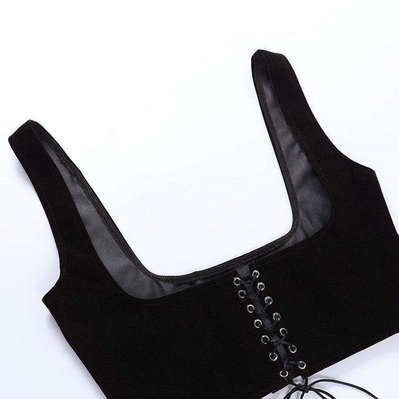 Velvet Underbust Lace up Harness Corset Belt Underbust Corset - Etsy