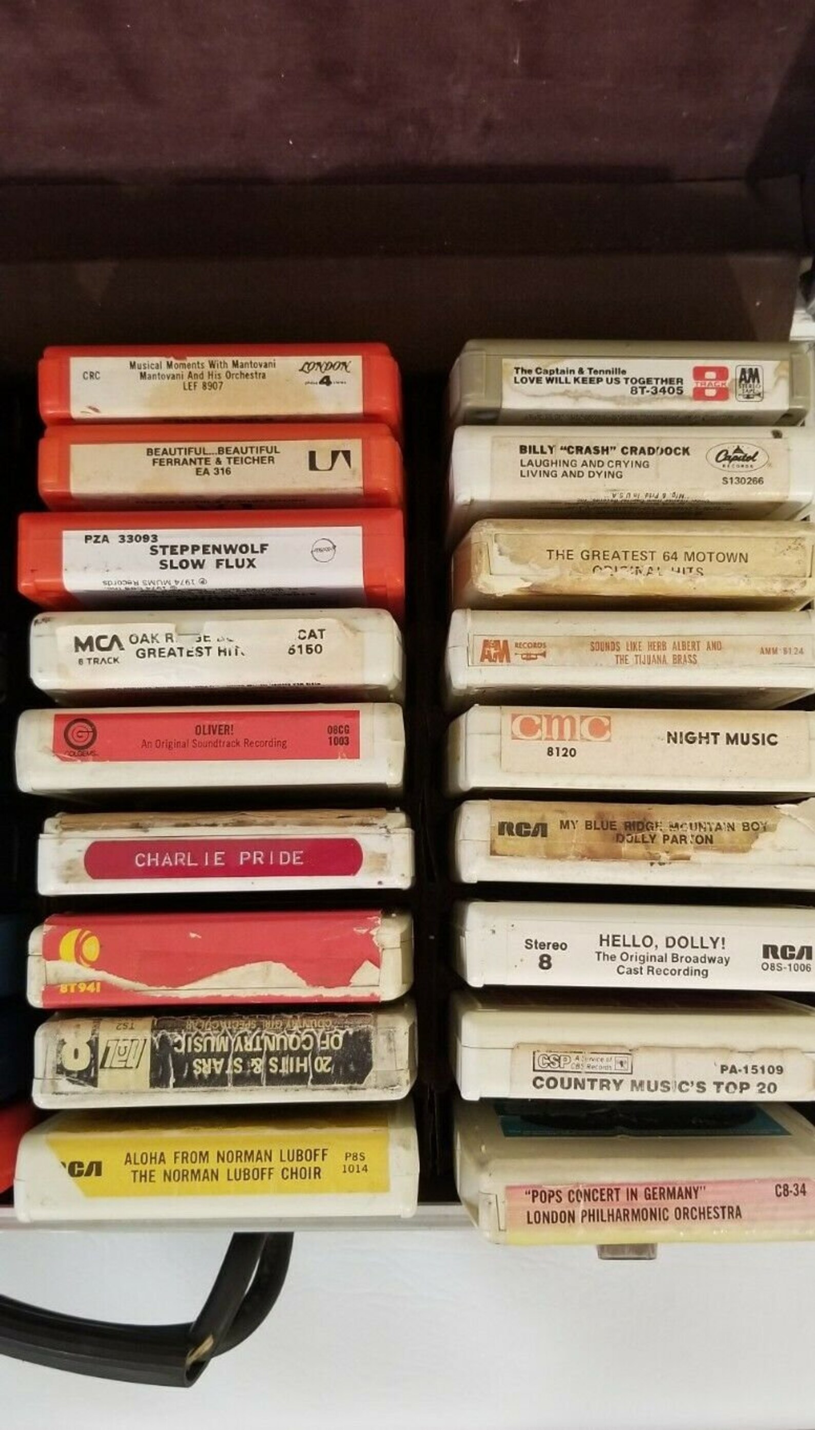 8 Track Cartridge Tapes W/ Vintage Carrying Case/various Etsy