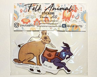 Folk Animal Vinyl Stickers