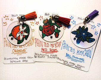 Handpainted Floral Keychains