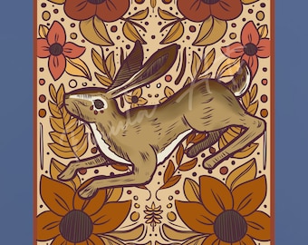 Fall Hare | Original Borderless Art Print