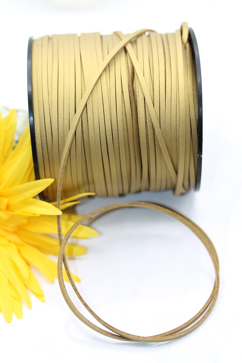 Jewelry making Jewelry supply Gold leather cords Necklace cord Faux cord Leather cords Findings Jewelry findings Crafting supplies
