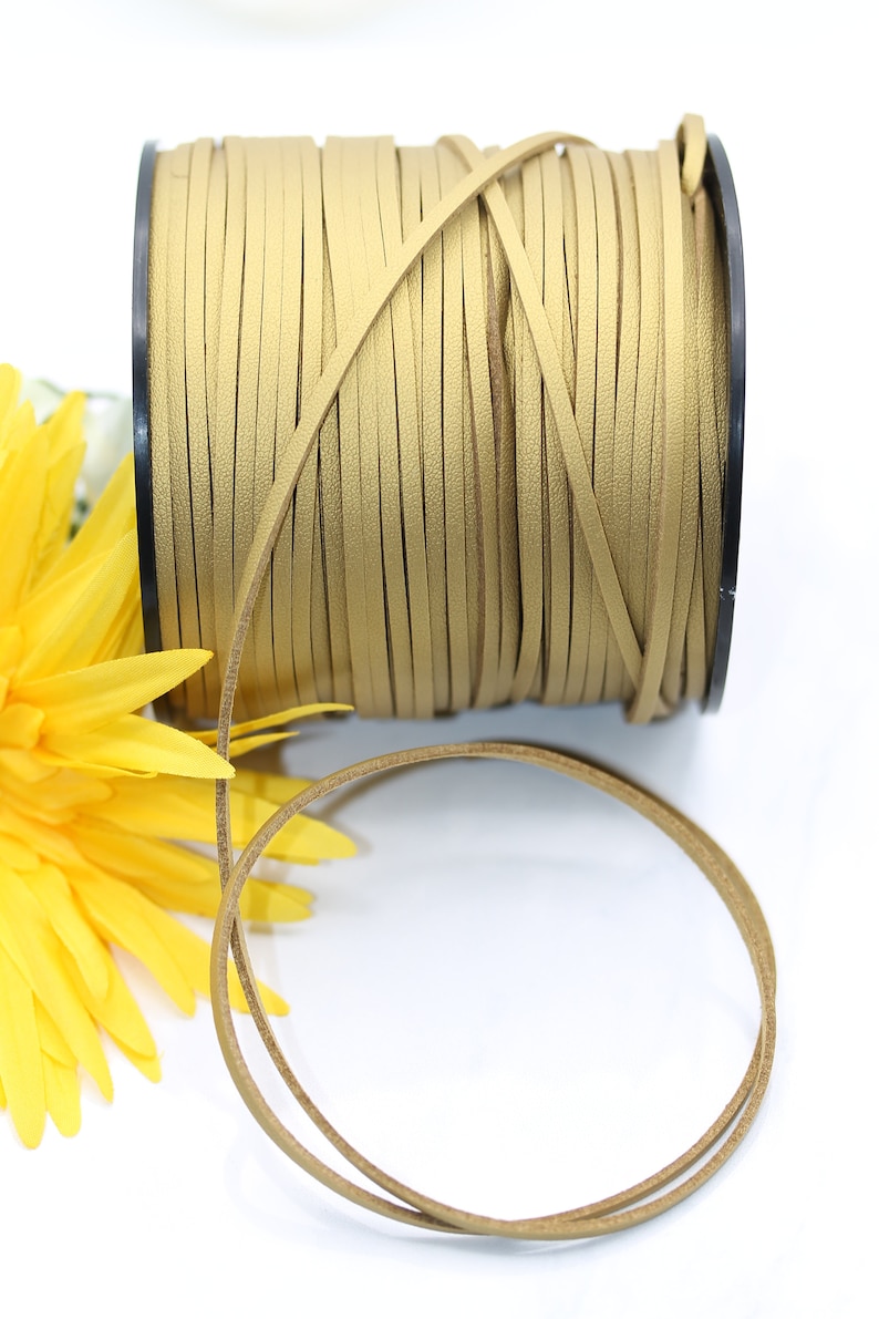 Jewelry making Jewelry supply Gold leather cords Necklace cord Faux cord Leather cords Findings Jewelry findings Crafting supplies