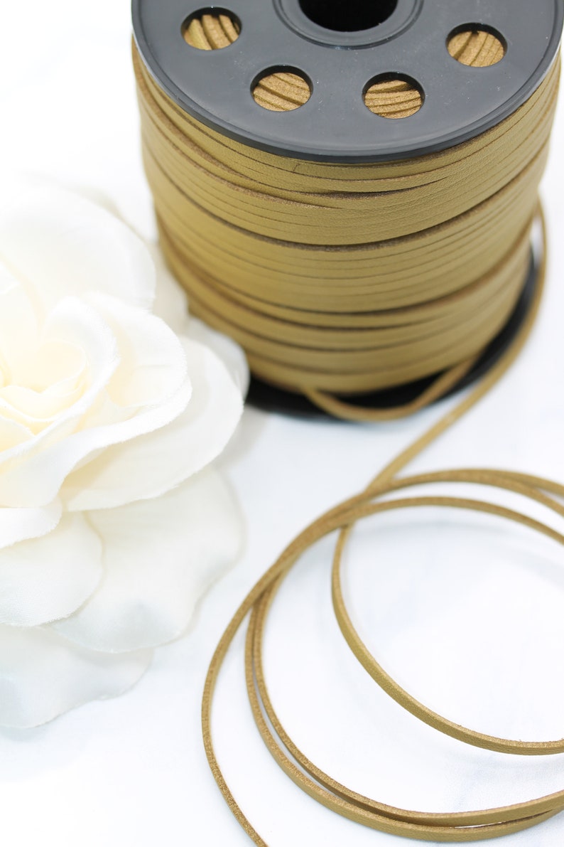 Jewelry making Jewelry supply Gold leather cords Necklace cord Faux cord Leather cords Findings Jewelry findings Crafting supplies