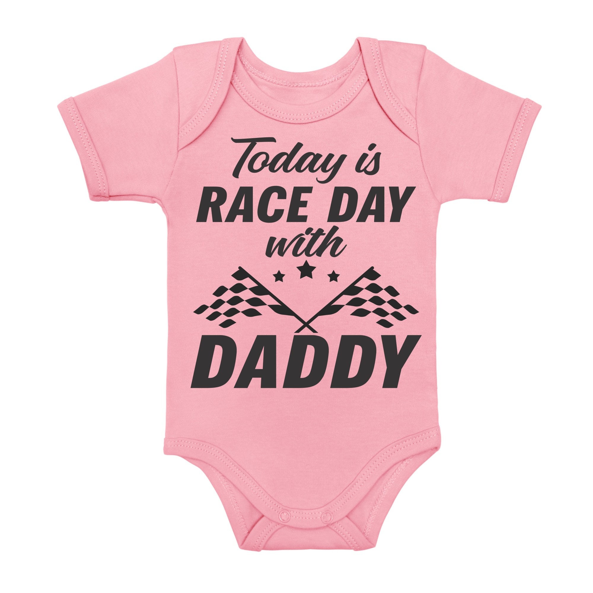 Funny Onesies® Baby Race Day with Daddy Race Car Baby Shower | Etsy