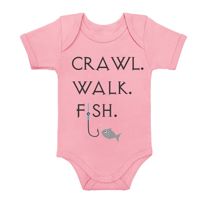 Crawl Walk Fish Onesie® Fishing Baby Bodysuit Fishing Gear Etsy