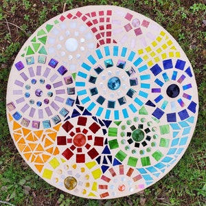 Rainbow of Colors Mosaic Garden Stepping Stone