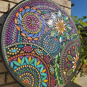 24" or 32" Customizable - Any Color - Mosaic Tile Hand Decorated Table