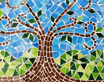Tree of Life Mosaic Garden Stone