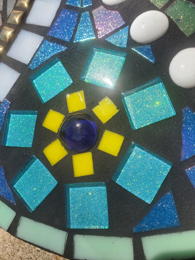 Round Colorful Mosaic Garden Stepping Stone Etsy