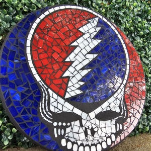 Grateful Dead Steal Your Face Mosaic Garden Stone