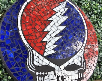 Grateful Dead Steal Your Face Mosaic Garden Stone