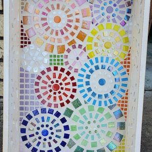 Rainbow of Colors Mosaic Decorative Serving Tray