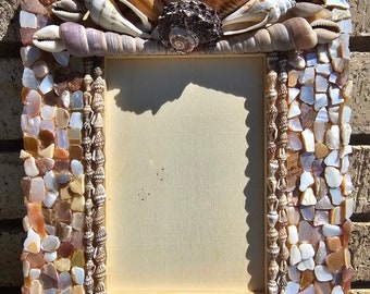 Handmade Seashell Embellished Picture Frame